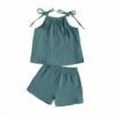 CHEEREAM Toddler Baby Girl Summer 2Pcs Outfit Sleeveless Spaghetti Strap Tank Top and Cotton Linen Pants Shorts Set Solid Color Clothes