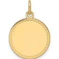 thumbnail image 1 of 14K Yellow Gold Plain .018 Gauge Engravable Round Disc Charm (Width 15.8) (Length 21.5) - Jbsp, 1 of 4