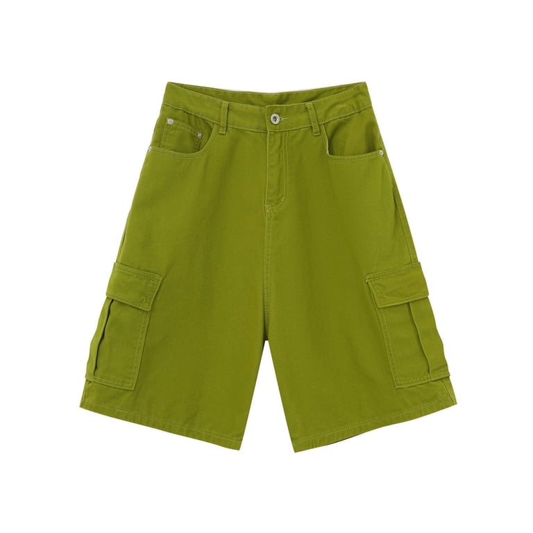 XDZJLR Mens Shorts Baggy Jeans Jorts Fit Solid Color Fashion