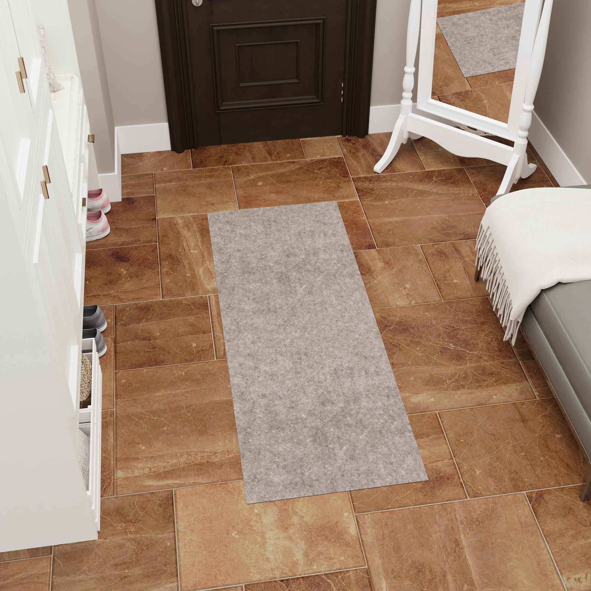 Ottomanson Absorbent Non-Slip Area Rug Pad Dual Surface Safe for Hardwood & Carpet, 3' x 4'