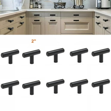 Niruo 10 Pack Cabinet Knobs, Black Cabinet Handles, 2in Kitchen Cabient Knobs