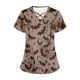 thumbnail image 4 of Tops Cortos para las Mujeres, Halloween Impreso en Cuello en V con Bolsillo, Moda Casual Manga Corta, 4 of 5