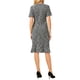 thumbnail image 3 of Vestido de cola de pez de manga corta para mujer INSPIRE CHIC 2025, elegante, de tweed, ajustado, talla XL, negro, 3 of 5