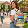 thumbnail image 3 of SEANATIVE See Through School Backpack for Kids Clear Transparent Bookbag Heavy Duty PVC Daypack Back to School Essential for Boys Girls Children, Mushroom Butterfly Polka Dots Beige, 3 of 7