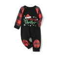 thumbnail image 3 of Family Matching Christmas Pajamas, Romper/Letter Print Long Sleeve Tops and Plaid Pants Sleepwear Loungewear Set, 3 of 10