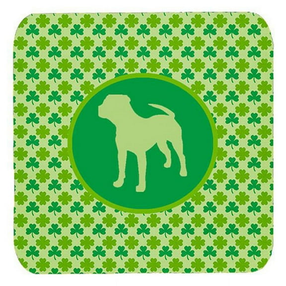 Pit Bull Lucky Shamrock Foam Coasters, Set Of 4