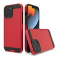 thumbnail image 2 of For Apple iPhone 11 (6.1") Rugged TPU + Hard PC Brushed Metal Texture Hybrid Dual Layer Defender Armor Shock Absorbing Phone Case Cover by Xpression - Red, 2 of 8