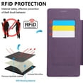 thumbnail image 6 of Wallet Case for Samsung Galaxy S24 Ultra with Card Holder, Stylish Shockproof PU Leather Magnetic Business RFID Blocking Full Body Protection Folio Flip Clear Case for Galaxy S24 Ultra, Purple, 6 of 6