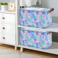 thumbnail image 2 of Yayeee Foldable Storage Basket for Shelves Waterproof Cloth Bins with Handles, Neon Starfish Pattern, 2 of 7