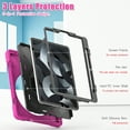 thumbnail image 5 of ELEHOLD Case for iPad Air 11 (M2) 2024 / iPad Pro 11 2022 / iPad Air 5th 4th Gen 10.9", Military Grade Silicone Hybrid Rugged Case with Pencil Holder Rotating Stand Hand/Shoulder Strap,Rose, 5 of 9
