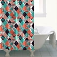 thumbnail image 4 of Orange Green White Checkerboard Checkered Pattern Shower Curtain 72"x72" ,Bathroom Decorative Shower Curtains Set with 12 Hooks,Modern Waterproof Washable Shower Curtain, 4 of 6