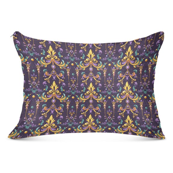 Fleur De Lis and Beads Plush Pillow Cases Standard Size Ultra Soft Warm Pillowcases with Zipper 20"x26"