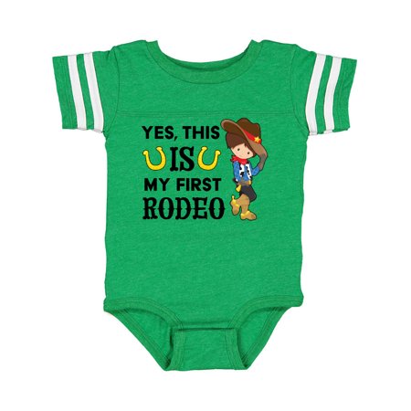 

Inktastic Yes this IS my First Rodeo- cowboy in hat and boots Gift Baby Boy Bodysuit