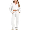 thumbnail image 1 of Puntoco Mujer Casual Color Media Cremallera Manga Larga Sudadera Con Capucha Pantalones Deportes Conjunto Casual Liquidación Puntoco Puntoco-5066, 1 of 6