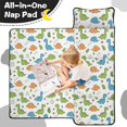 thumbnail image 4 of White Cartoon Dinosaurs Mushrooms Pattern Teens Toddler Nap Mat with Pillow, Sleeping Mat Bag for Preschool Daycare 59"x22", 4 of 6