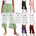 thumbnail image 4 of FAHXNVB Women Lace Trim Long Bloomers Elastic Waist Ruffle Pantaloons Cropped Flared Slips Pants Solid Color Soft Comfy Capri Pajama Bottoms, 4 of 4