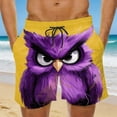 thumbnail image 2 of Timoontee Mens Funny Cartoon Animals Print Swim Trunks Lightweight Quick Dry Beach Shorts Elastic Waist Drawstring Summer Casual Shorts Yellow XXXXL, 2 of 6
