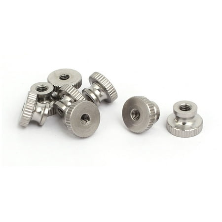 

M4 304 Stainless Steel Leveling Knurled Thumb Nut Fastener Silver Tone 8pcs