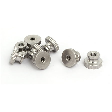 

M4 304 Stainless Steel Leveling Knurled Thumb Nut Fastener Silver Tone 8pcs