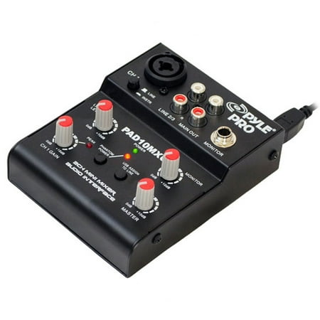 PylePro - PAD10MXU - 2 Channel Mini Mixer With USB Audio (Best 2 Channel Audio Interface)