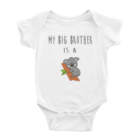 

My Big Brother Is A koala Funny Infant Boys Girl Baby Bodysuit