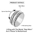 thumbnail image 4 of Anxiety Ring for Women 925 Sterling Silver Best Mom Spinning Spinner Rings for Men Oxidized Concave Boho Jewelry Band Meditation Stress Relief Birthday Christmas Gifts Size 11 Women, 4 of 6