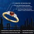 thumbnail image 2 of Gem Stone King 10K Yellow Gold Red Garnet and White Moissanite Engagement Ring for Women | 1.01 Cttw | Round 5MM | Gemstone January Birthstone | Size 7, 2 of 7