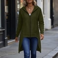 thumbnail image 6 of Edvintorg Women Jacket Full Zip Hooded Long Split Coat Lightweight Long Sleeve Casual Tunic Outerwear with Pocket Womens Clothing Army Green XXL, 6 of 8