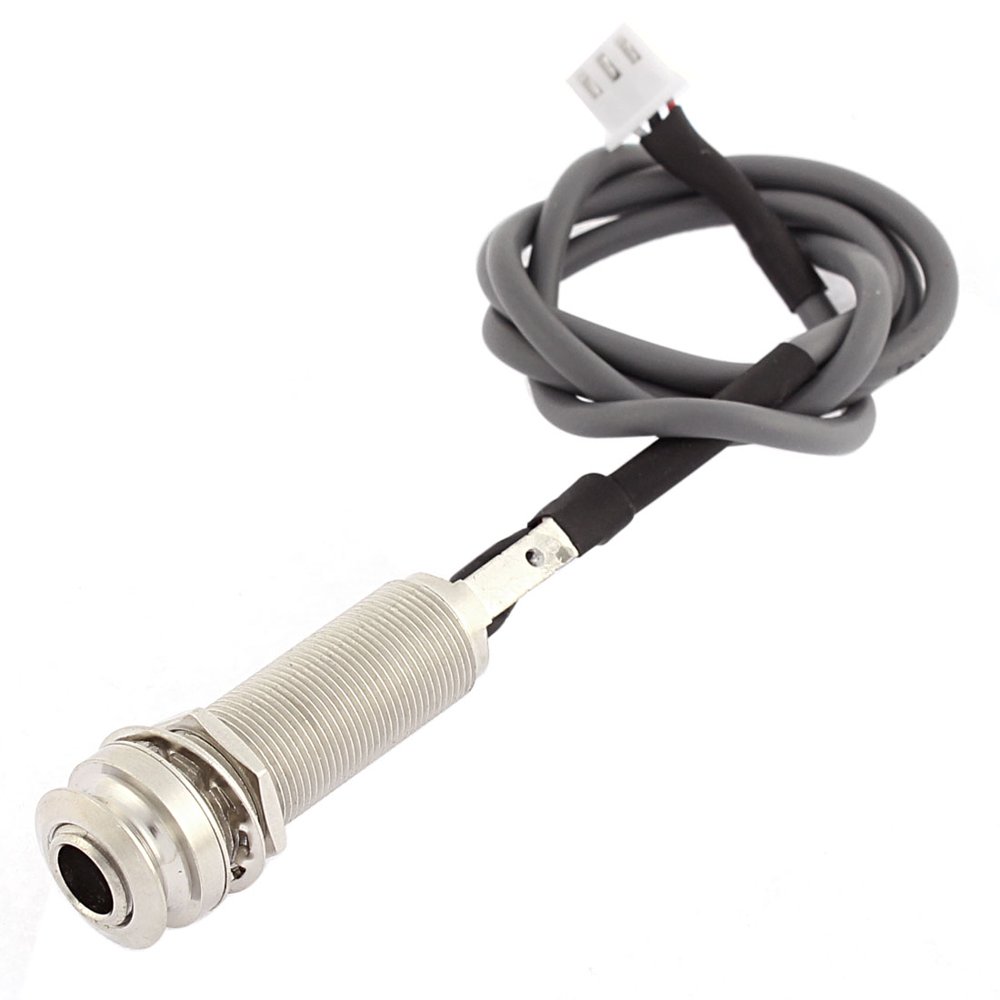 Strap Endpin 6.35mm Jack Socket 3 Poles Plug for Acoustic Guitar Pickup