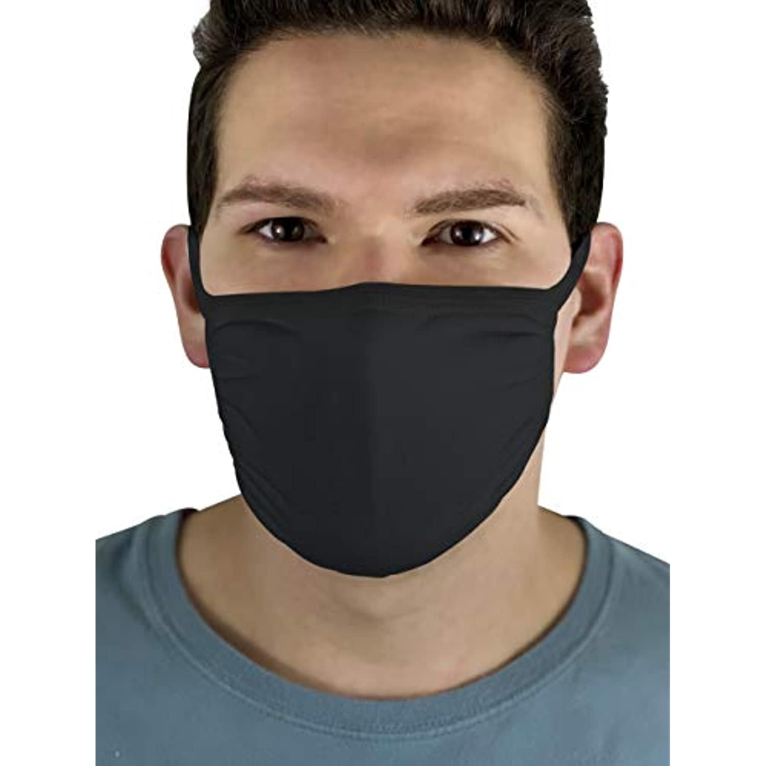Fruit of the Loom Reusable Cotton Face Mask (Pack of 50 - Black)