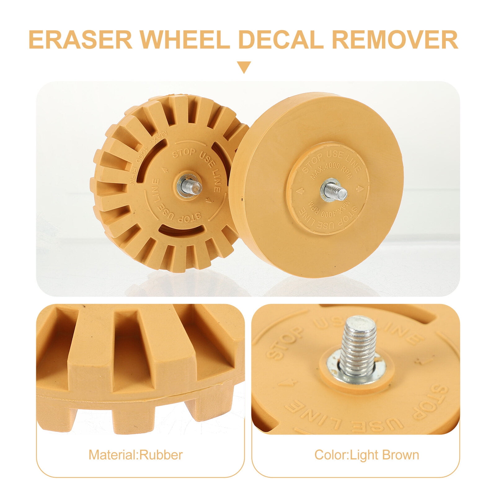 2pcs Eraser Wheel Sticker Remover Tool Detailing Supply Glue Remover For  Car 