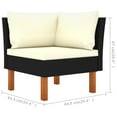 thumbnail image 4 of vidaXL 3 Piece Garden Lounge Set Poly Rattan and Solid Eucalyptus Wood, 4 of 5