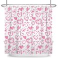 thumbnail image 3 of Valentine''s Day Shower Curtain, Romantic Love Theme Pink Little Heart Girly Bathroom Curtain Home Decor Waterproof Fabric Machine Washable with 12 Hooks, 3 of 6