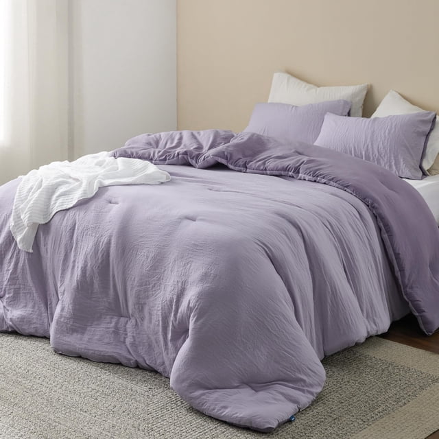 Juego de edredón Bedsure Queen reversible, color morado, 229 x 229 cm