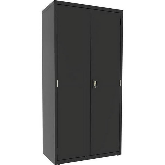 Lorell 4-shelf Steel Janitorial Cabinet 36" x 18" x 72" - 4 x Shelf(ves) - Hinged Door(s) - Locking System, Welded, Sturdy, Recessed Locking Handle, Durable, Removable Lock, Storage Space, Adjustable