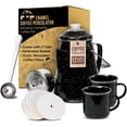 thumbnail image 3 of Enamel Coffee Percolator - Stovetop Coffee Maker for Camping, Open Fire, Grill, or Stove - Vintage Coffee Pot - Durable Old-Fashioned Metal Percolator w/ 2 Cups & 12 Coffee Filters - Black, 3 of 9