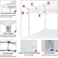 thumbnail image 2 of Eurmax 10x20 Pop Up Canopy Tent Top Cover Bonus 4PC Pack Canopy Weight Bag(Stripe Black), 2 of 3