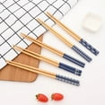 thumbnail image 6 of Reusable 5Pairs Tableware Handmade Bamboo Japanese Natural Wood Chopsticks Sushi Food Cat Flower Multi Color Wooden Chop Sticks, 6 of 10