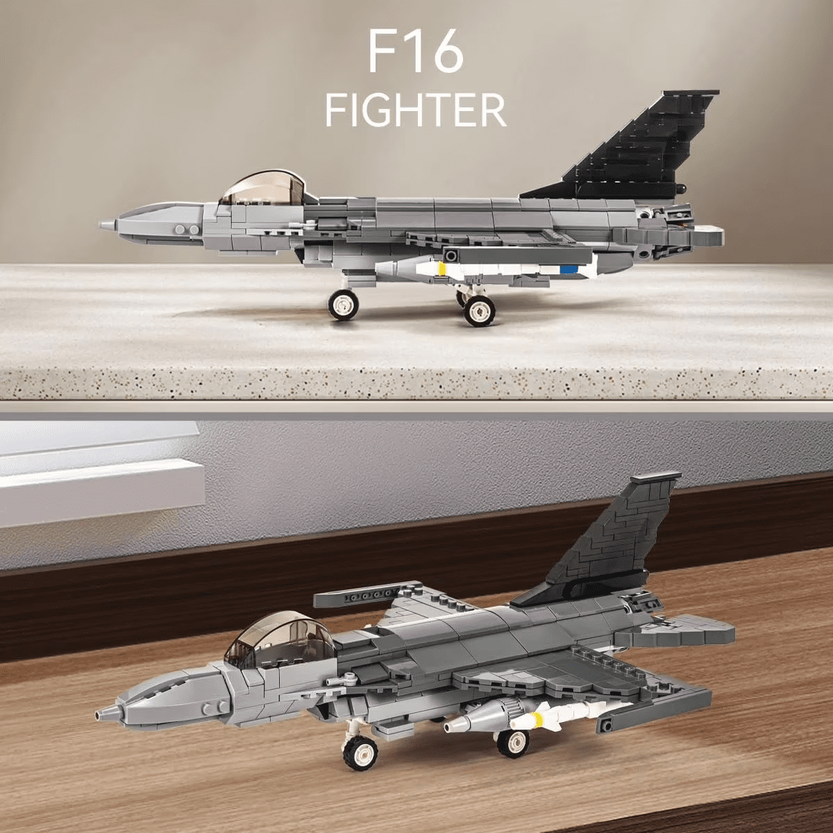 F-16 Fighting Falcon Military Aircraft Building Set, 520PCS Air Force Model Kit, Gift for Adults & Boys