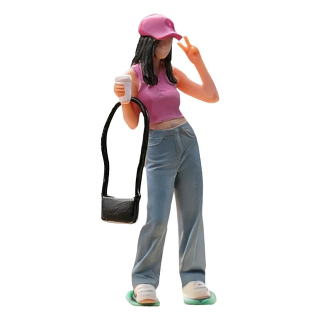 Figura de diorama a escala 1/64, modelo de de , figura femenina, diseño en miniatura para sets de ferrocarril, proyectos de bricolaje,