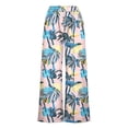 thumbnail image 7 of MYAOYI Women's Summer Hawaiian Tropical Print Wide Leg Pants, Elastic High Waist Casual Trousers, 7 of 7