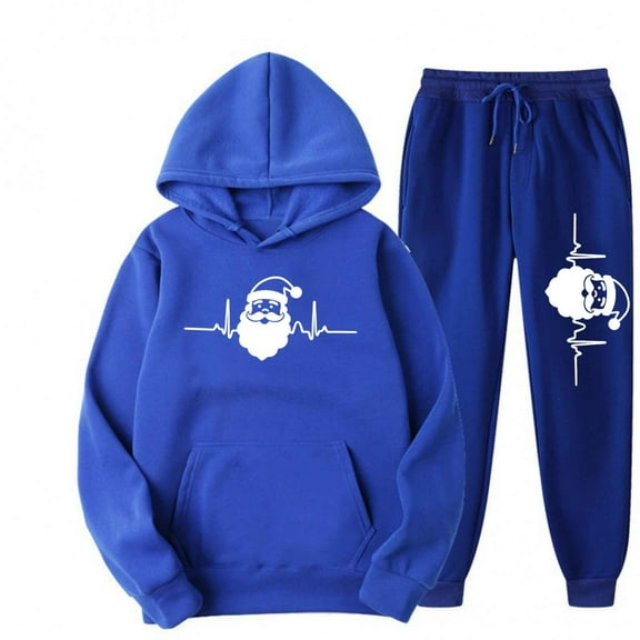 Women Fall Clothes 2 Piece Outfits for Women Women's Christmas Pattern Hooded Pullover and Casual Sweatpants 2 Piece Set for Everyday Comfort My Items
