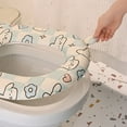 thumbnail image 6 of Cute Bathroom Waterproof U-Shaped Toilet Seat Cover Toilet Lid Cushion Seat Ring Toilet Pad Mat B, 6 of 8