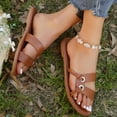 thumbnail image 6 of Cathalem Sandal Women Adult Female Earth Spirit Sandals for Women and Solid Color New Pattern Summer Style Set Toe Flat Bottoms Womens Fisherman Sandals Brown 6.5, 6 of 8