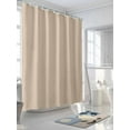thumbnail image 3 of Solid Color Shower Curtain, Light Khaki Waterproof Shower Curtain Set with 12 Hooks Lightweight Washable Fabric Shower Curtains for Bathroom 72x72 Inches, 3 of 6