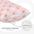 thumbnail image 5 of Fotbe Rabbit And Cherry Pillow Cases - Envelope Closure - Luxury, Extra Soft, Cooling Pillow Covers - Wrinkle, Fade, Stain Resistant-14"x20", 5 of 8