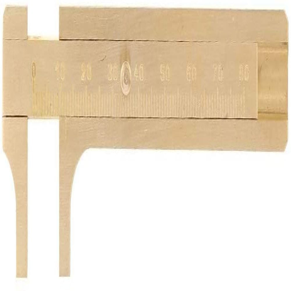 Vernier Caliper,Shexton Measuring Tool Portable Solid Copper Vernier Caliper 0-80mm Caliper Ruler for Archaeology