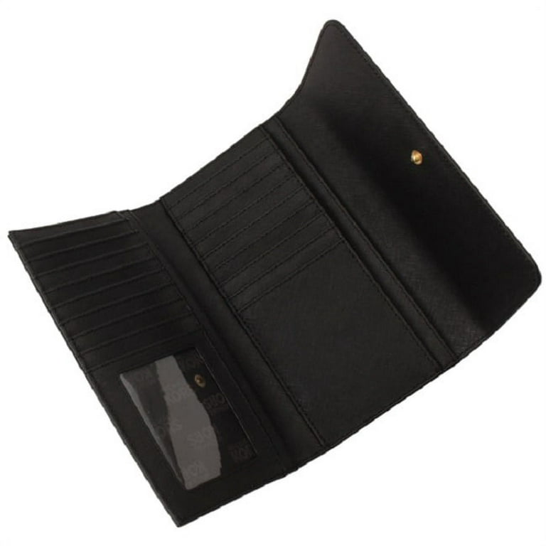 Michael Kors Black Leather Short Jet Set Trifold Wallet Michael