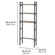 Better Homes & Gardens Jace 3-Shelf over-the-Toilet Storage Shelf with Black Frame and Oak Shelves