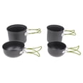 thumbnail image 2 of Juego de 4 utensilios de cocina portátiles para exteriores, para acampar, picnic, olla para cocinar, para acampar, mochileros, caminatas, prepar Macarena Macetas para acampar al aire libre, 2 of 8